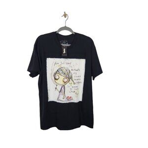 NWT‎ Gus Fink Studios You Just Wait T-shirt in Black - Size Small